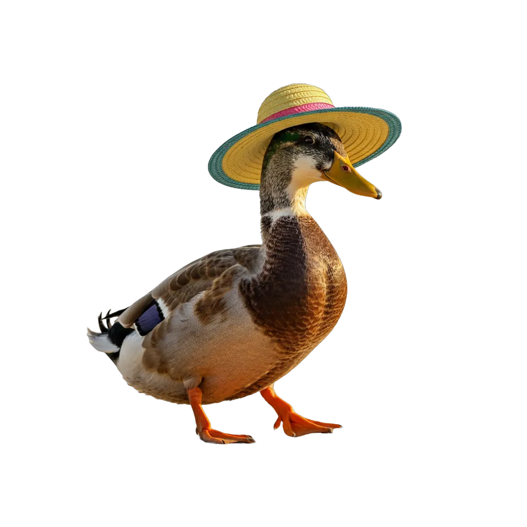 duck in a sun hat