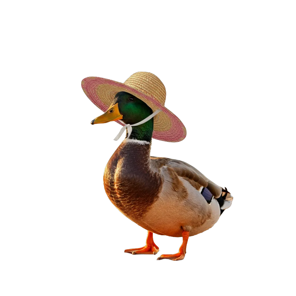 duck in a sun hat